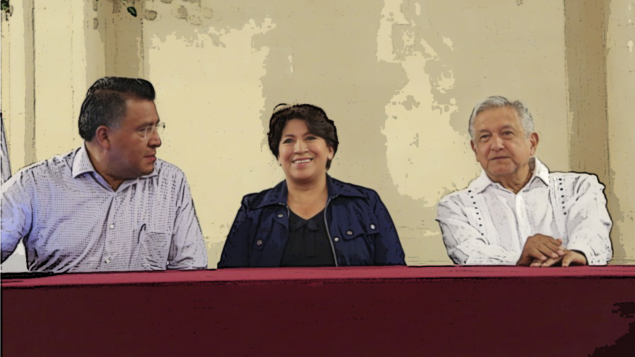 Horacio Duarte, Delfina Gómez y AMLO