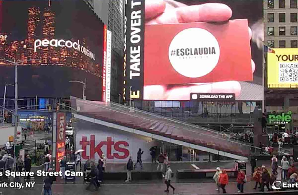 #EsClaudiaPresidenta video de promocio en Times Square