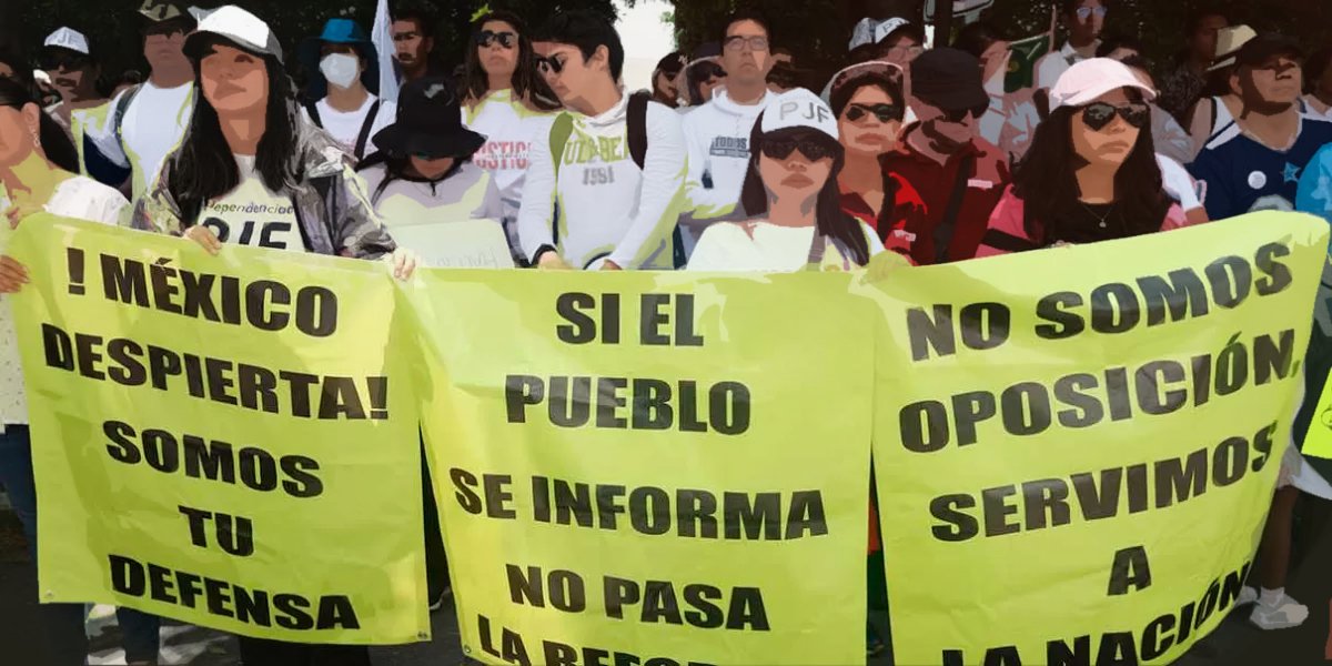 Universitarios protestan por reforma judicial al tiempo que AMLO da su informe