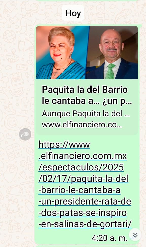 Paquita la del Barrio ¿le cantaba a un expresidente? publicó El Financiero entre otros medios